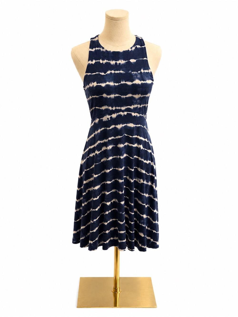 Athleta Navy White Tie Dye Sleeveless Dress Size Small